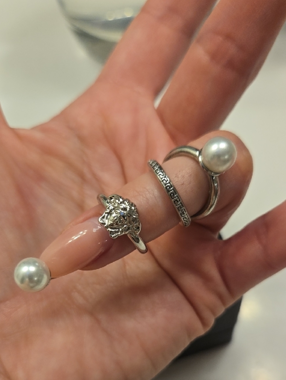 Versace Silver Open Ring Set - Picture 9 of 11